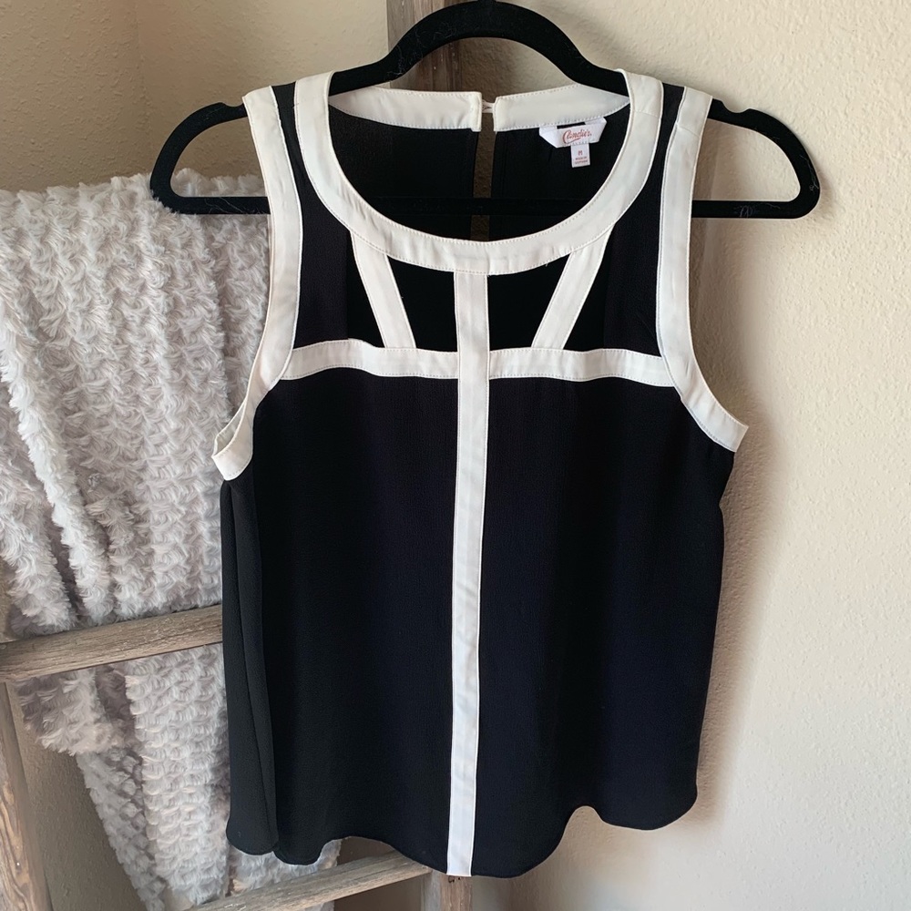 Black and White Blouse